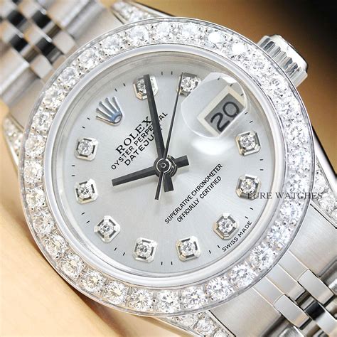 antiquorum ladies rolex with bracelet white gold and diamante 70|rolex oyster steel and white gold.